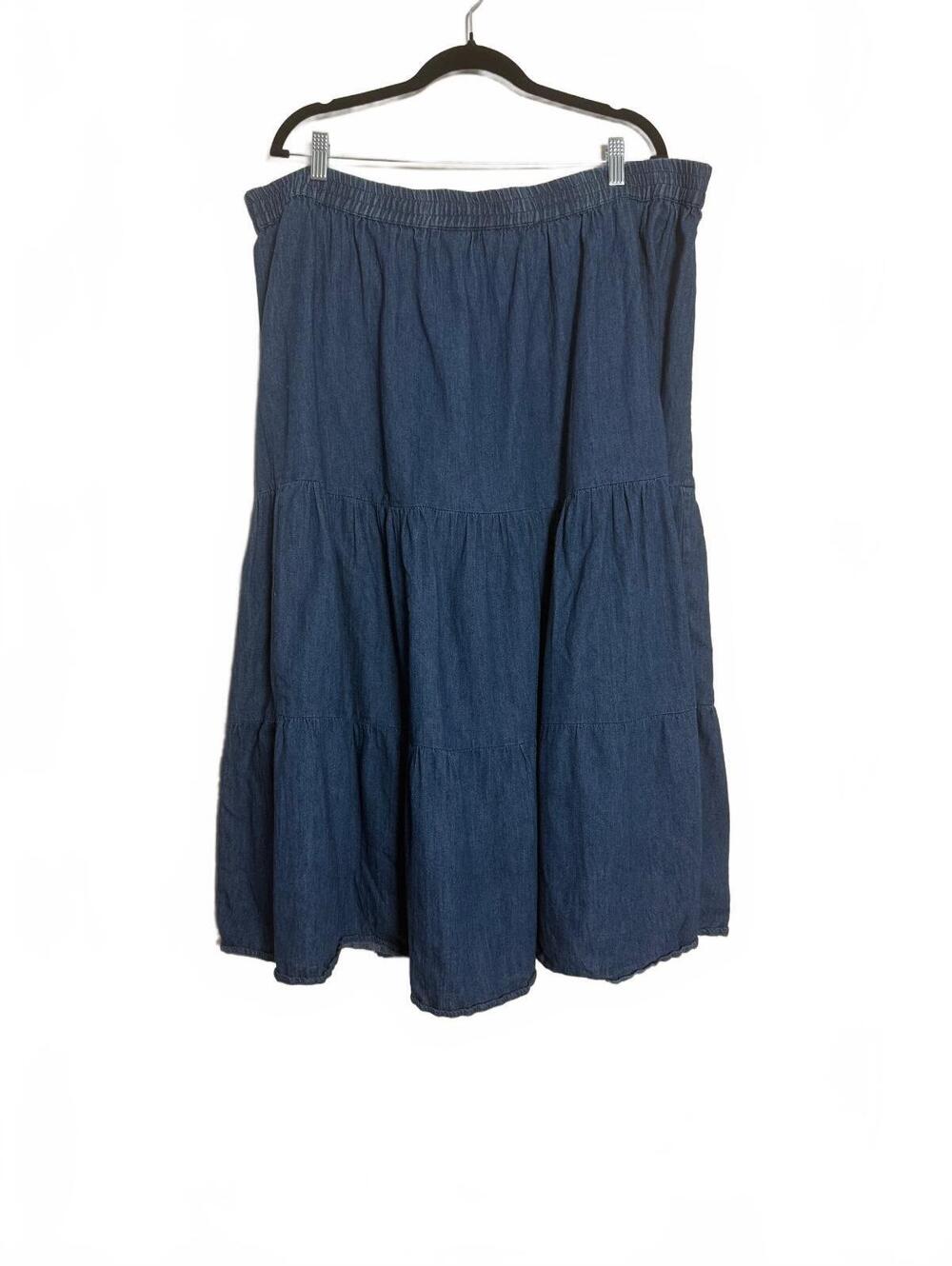CottageCore Denim Tiered Peasant Skirt
